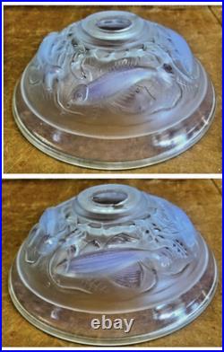Ancienne Lampe Art Deco 1930 Fer Forge Verrerie Poissons Opalescente Ezan Ancienne Lampe Art Deco 1930 Fer Forge Verrerie Poissons Opalescente Ezan