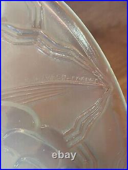 Ancienne coupe en verre opalescent signé d'Avesn France époque art déco