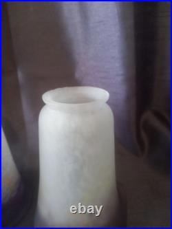 Ancienne paire de tulipe en pate de verre art déco Muller Degué Schneider