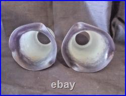 Ancienne paire de tulipe en pate de verre art déco Muller Degué Schneider