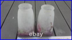 Ancienne paire tulipes ART DECO pate de verre signées MULLER FRES LUNEVILLE