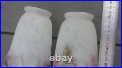 Ancienne paire tulipes ART DECO pate de verre signées MULLER FRES LUNEVILLE