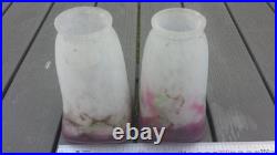 Ancienne paire tulipes ART DECO pate de verre signées MULLER FRES LUNEVILLE