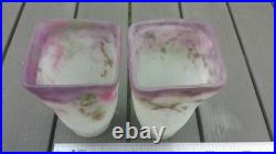 Ancienne paire tulipes ART DECO pate de verre signées MULLER FRES LUNEVILLE