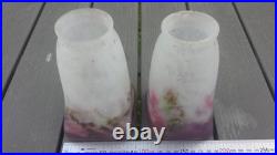 Ancienne paire tulipes ART DECO pate de verre signées MULLER FRES LUNEVILLE