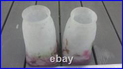 Ancienne paire tulipes ART DECO pate de verre signées MULLER FRES LUNEVILLE