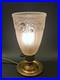 Ancienne veilleuse Art Déco en laiton et verre moulé/pressé