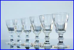 Anciennes 8 Verres Digestif Cristal Taille Cotes Plates Caton St Louis Art Deco