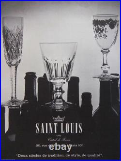 Anciennes 8 Verres Digestif Cristal Taille Cotes Plates Caton St Louis Art Deco