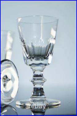 Anciennes 8 Verres Digestif Cristal Taille Cotes Plates Caton St Louis Art Deco