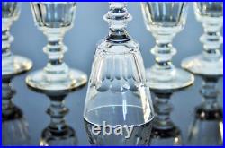 Anciennes 8 Verres Digestif Cristal Taille Cotes Plates Caton St Louis Art Deco