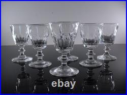 Anciennes 8 Verres Digestif Cristal Taille Cotes Plates Caton St Louis Art Deco