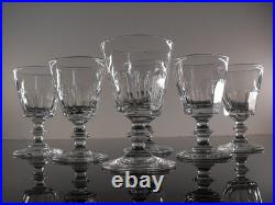 Anciennes 8 Verres Digestif Cristal Taille Cotes Plates Caton St Louis Art Deco