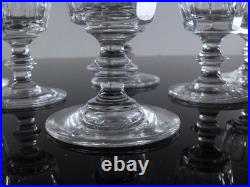 Anciennes 8 Verres Digestif Cristal Taille Cotes Plates Caton St Louis Art Deco