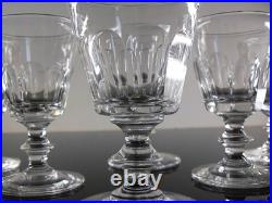 Anciennes 8 Verres Digestif Cristal Taille Cotes Plates Caton St Louis Art Deco