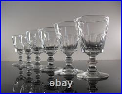 Anciennes 8 Verres Digestif Cristal Taille Cotes Plates Caton St Louis Art Deco