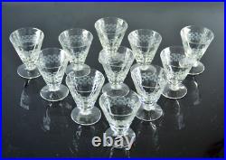 Anciennes Carafe Et Verres En Verre Souffle Taille Legras Art Deco