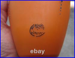 André Delatte Nancy vase Art déco 1930 signé en verre émaillé petit défaut