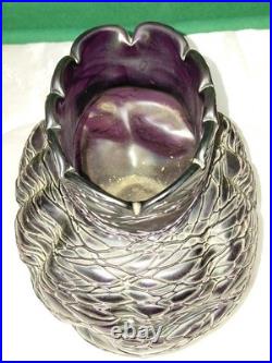 Antiquite Verrerie Art Deco Pate De Verre Violine Loetz Haut 13 CM Long 19 Cms