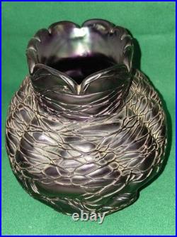 Antiquite Verrerie Art Deco Pate De Verre Violine Loetz Haut 13 CM Long 19 Cms