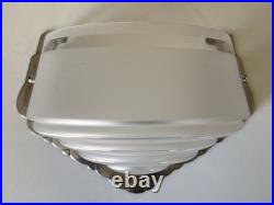 Applique Art Deco Verre Et Bronze Argenté Signée