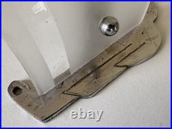 Applique Art Deco Verre Et Bronze Argenté Signée