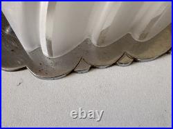 Applique Art Deco Verre Et Bronze Argenté Signée