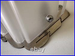 Applique Art Deco Verre Et Bronze Argenté Signée