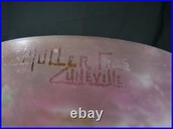 Applique ancienne lampe art déco Muller Frères Luneville en verre fer forgé