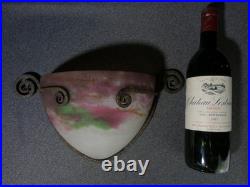 Applique ancienne lampe art déco Muller Frères Luneville en verre fer forgé
