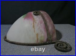 Applique ancienne lampe art déco Muller Frères Luneville en verre fer forgé