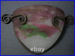 Applique ancienne lampe art déco Muller Frères Luneville en verre fer forgé