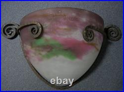 Applique ancienne lampe art déco Muller Frères Luneville en verre fer forgé
