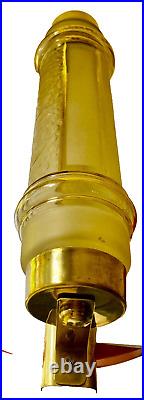 Applique art déco moderniste tube verre gravé et doré fixation laiton Bauhaus