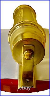 Applique art déco moderniste tube verre gravé et doré fixation laiton Bauhaus