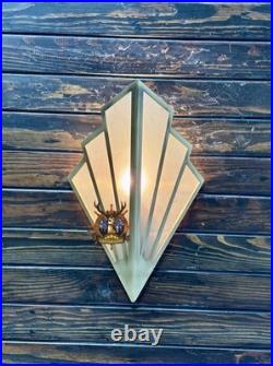 Applique murale art déco verre dépoli laiton élégance intemporelle luminaire