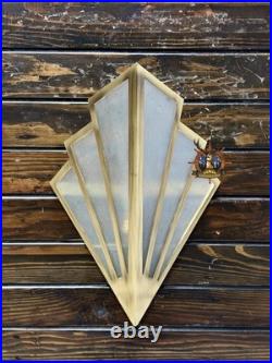 Applique murale art déco verre dépoli laiton élégance intemporelle luminaire