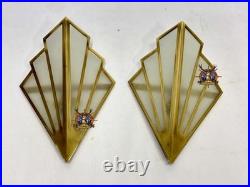 Applique murale art déco verre dépoli laiton élégance intemporelle luminaire