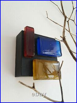 Applique vintage verre soufflé Bauhaus Corbusier Moderniste Art deco