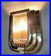 Appliques plafonnier mural vintage art déco laiton et tige verre navire lampe