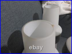 Arlus Lunel Lot De 3 Grands Tubes Conique Opaline Art Deco Vintage 40/50