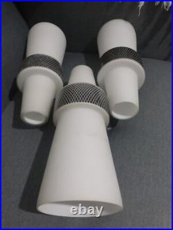 Arlus Lunel Lot De 3 Grands Tubes Conique Opaline Art Deco Vintage 40/50