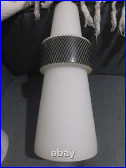 Arlus Lunel Lot De 3 Grands Tubes Conique Opaline Art Deco Vintage 40/50
