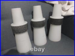 Arlus Lunel Lot De 3 Grands Tubes Conique Opaline Art Deco Vintage 40/50