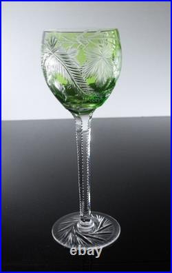 Art Deco 1 Verre A Vin Roemer En Cristal Couleur Vert Claire Taille Baccarat