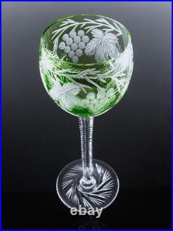 Art Deco 1 Verre A Vin Roemer En Cristal Couleur Vert Claire Taille Baccarat