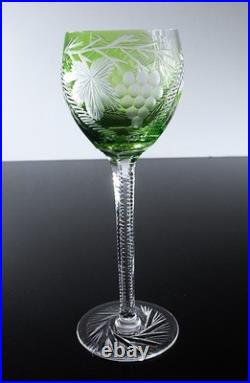 Art Deco 1 Verre A Vin Roemer En Cristal Couleur Vert Claire Taille Baccarat