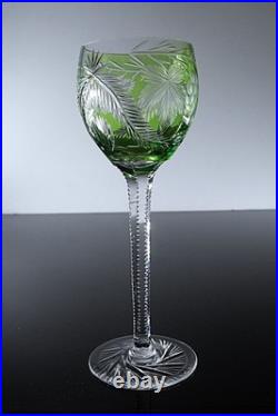 Art Deco 1 Verre A Vin Roemer En Cristal Couleur Vert Claire Taille Baccarat