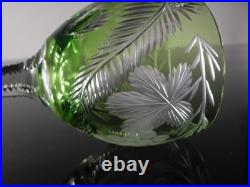 Art Deco 1 Verre A Vin Roemer En Cristal Couleur Vert Claire Taille Baccarat