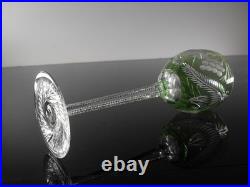 Art Deco 1 Verre A Vin Roemer En Cristal Couleur Vert Claire Taille Baccarat